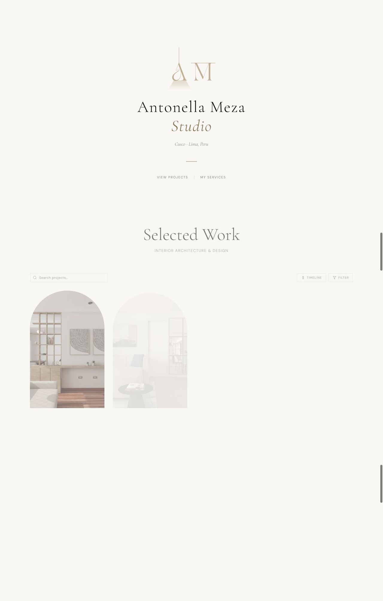 Projects on the Antonella Meza Studio website